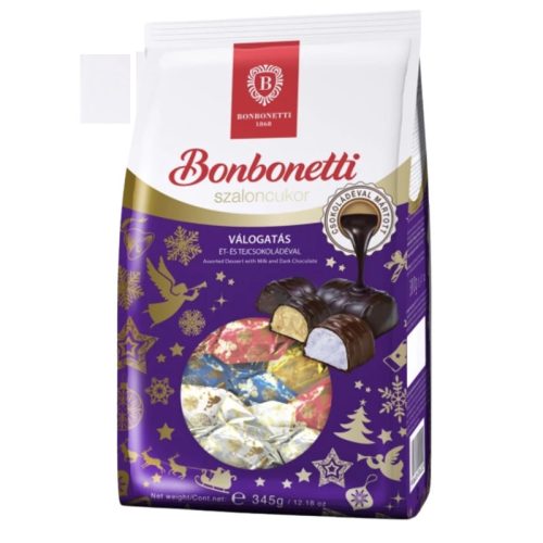 Bonbonetti ét-tejcsokoládéba mártott válogatás szaloncukor (Konzum) 280g