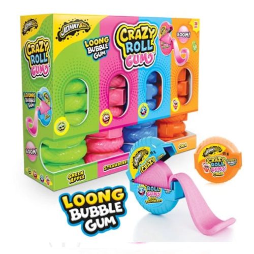 Johny Bee Crazy Roll rágógumi tekercs 15g (1db)