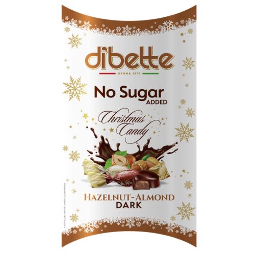 Dibette nas töltött étcsokoládé szaloncukor édesítőszerrel (mogyoró/mandulaízű krém) 250 g