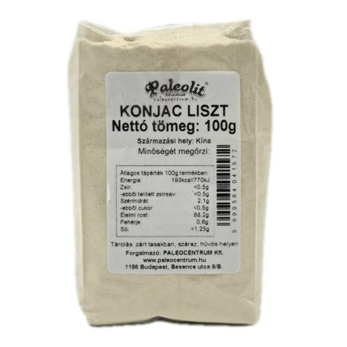Paleolit Konjac liszt 100g 120-200 mesh glükomannán tartalom min 90%