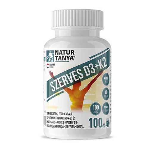 Natur Tanya® Szerves D3+K2 100db tablett menakinon-7, 4000NE D3, E-vitaminnal