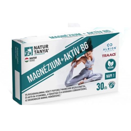 Natur Tanya® Vegán Magnézium+aktív B6 30 db kapszula magnézium-biszglicinát-kelát