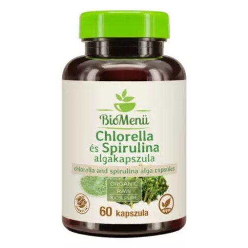 BioMenü BIO Chlorella és spirulina alga kapszula 60db