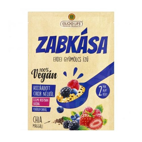 Oligolife vegán zabkása erdei gyümölcs édesítőszerekkel 65 g