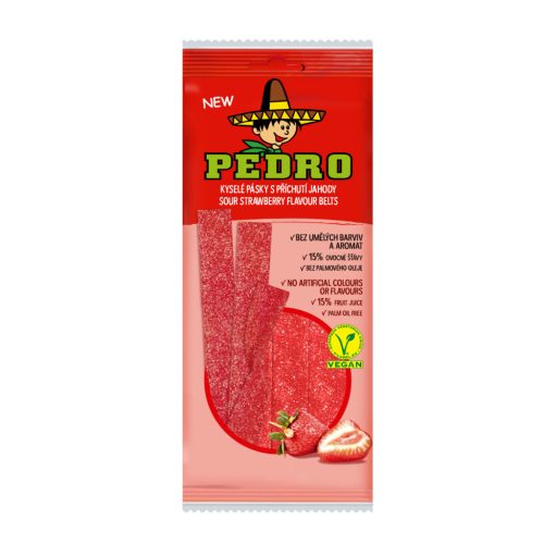 Pedro strawberry belt gumicukor vegán 80 g