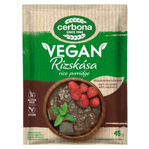 Cerbona vegán rizskása étcsoki-málna 45 g