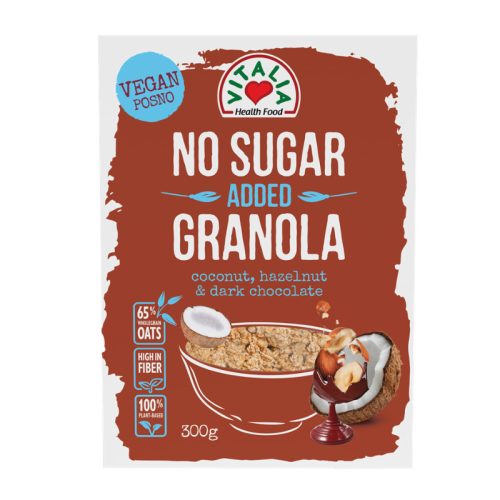 Vitalia granola hozzáadott cukor nélkül étcsokis kókuszos mogyorós 300 g