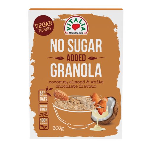 Vitalia granola hozzáadott cukor nélkül fehércsokis kókuszos mandulás 300 g