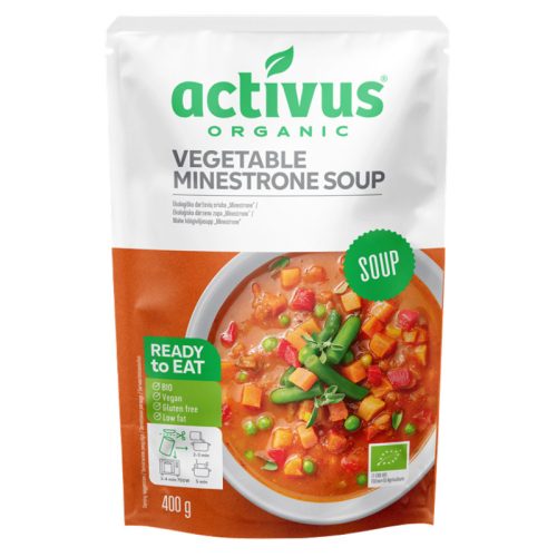 Activus bio vegán zöldséges minestrone leves 400 g