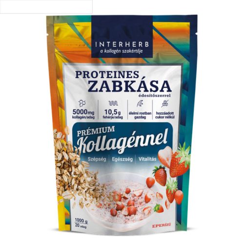 Interherb zabkása proteines eper ízű (prémium kollagénnel) 1000 g
