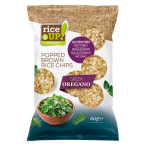 Rice Up barna rizs chips greek oregano ízű 60 g