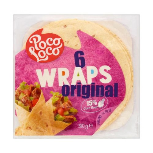 Poco loco lágy tortilla búza-kukorica wraps 380 g