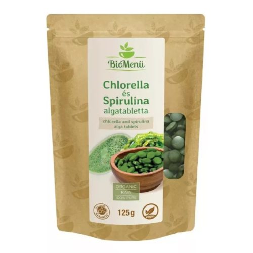 BIO Chlorella és spirulina alga tabletta 125g BioMenü